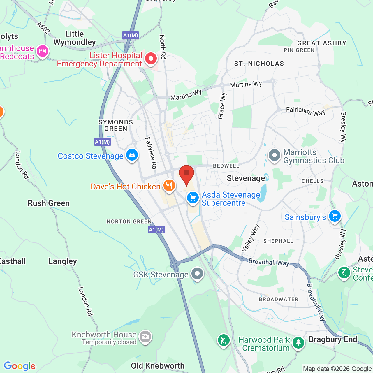 Map displaying job location