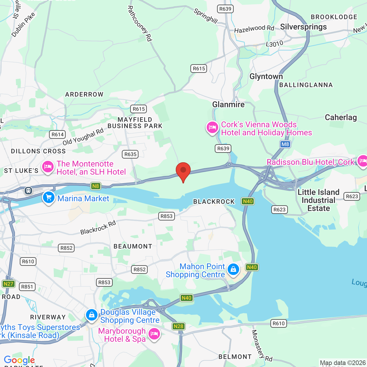 Map displaying job location