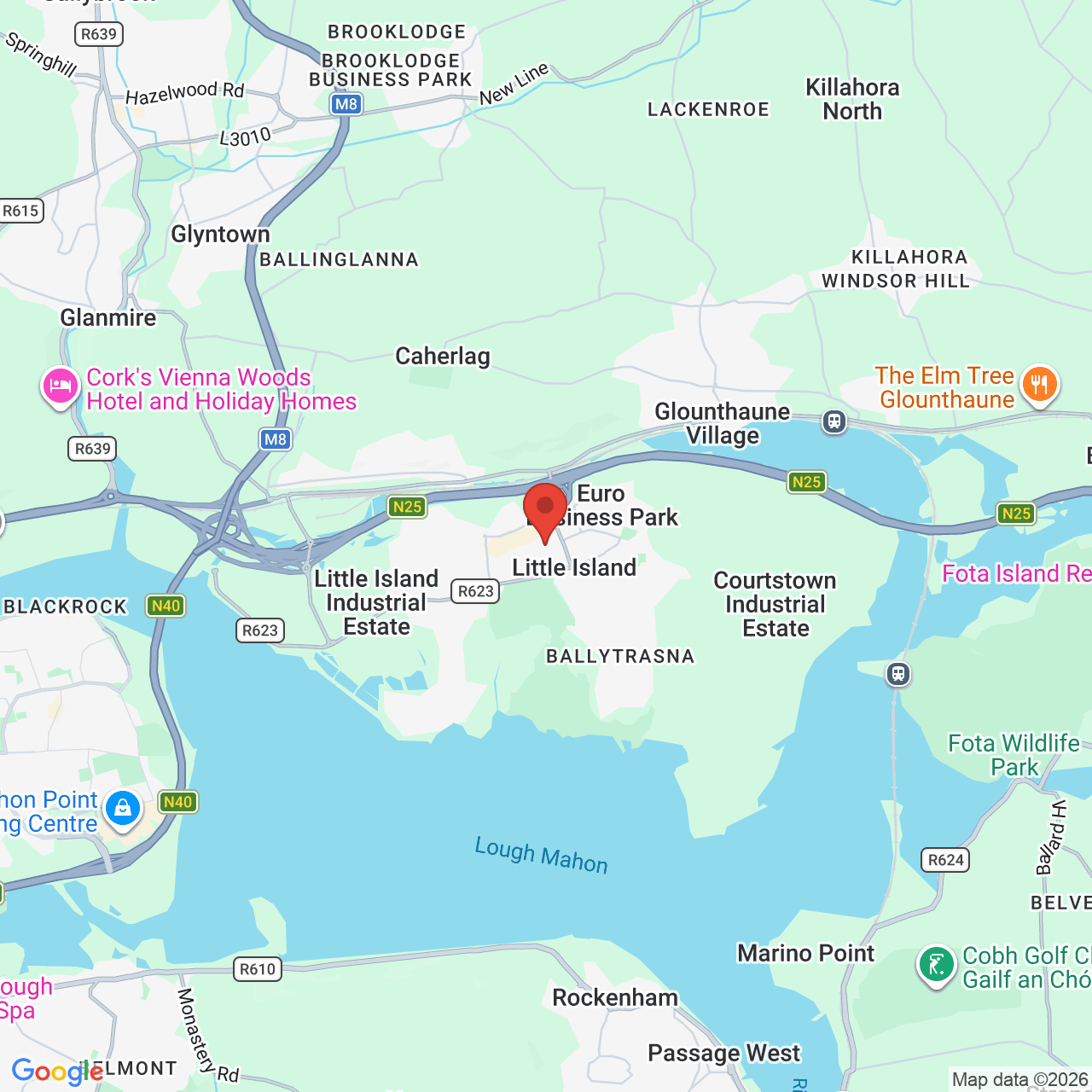 Map displaying job location