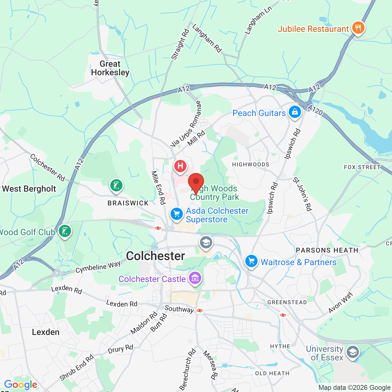 Map displaying job location