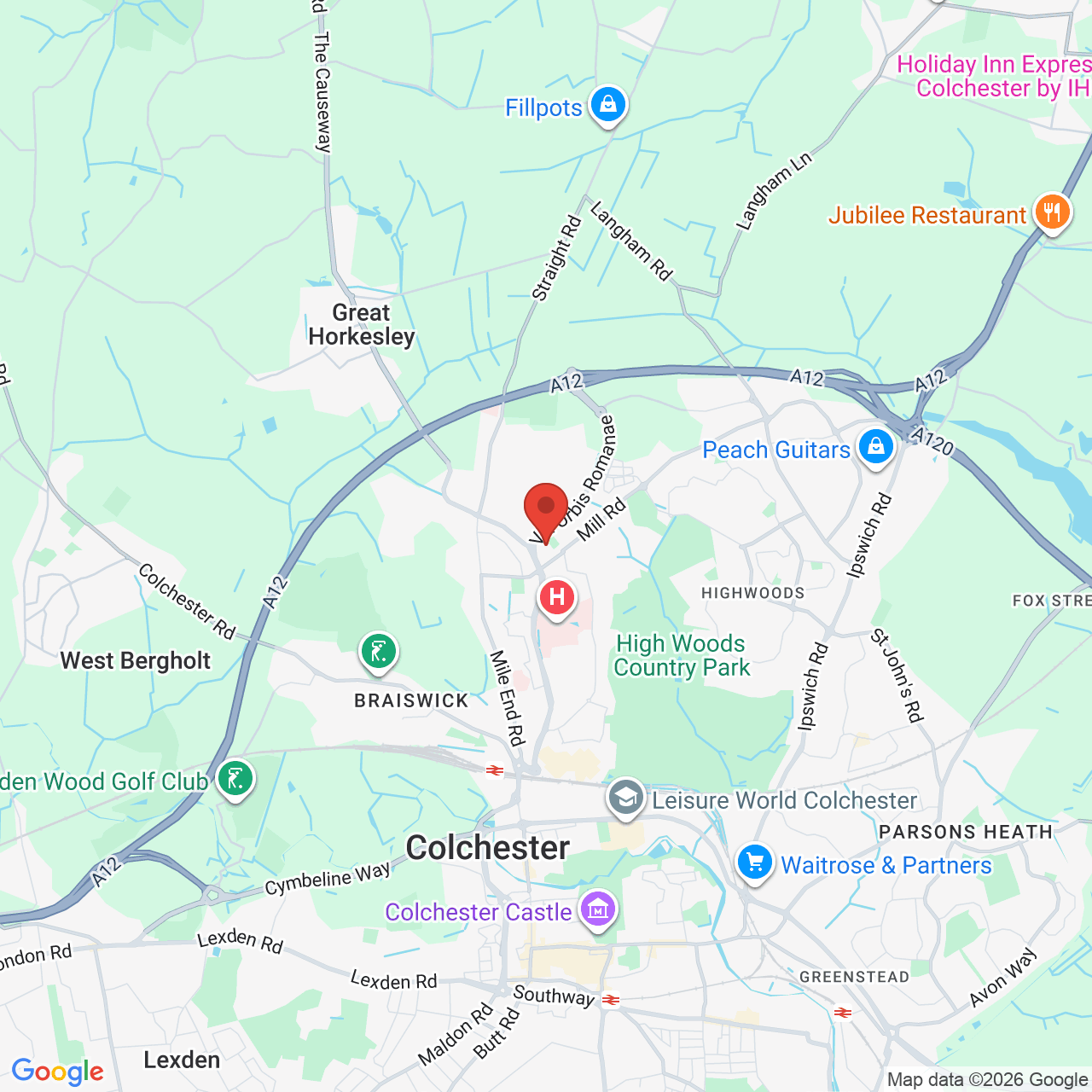 Map displaying job location