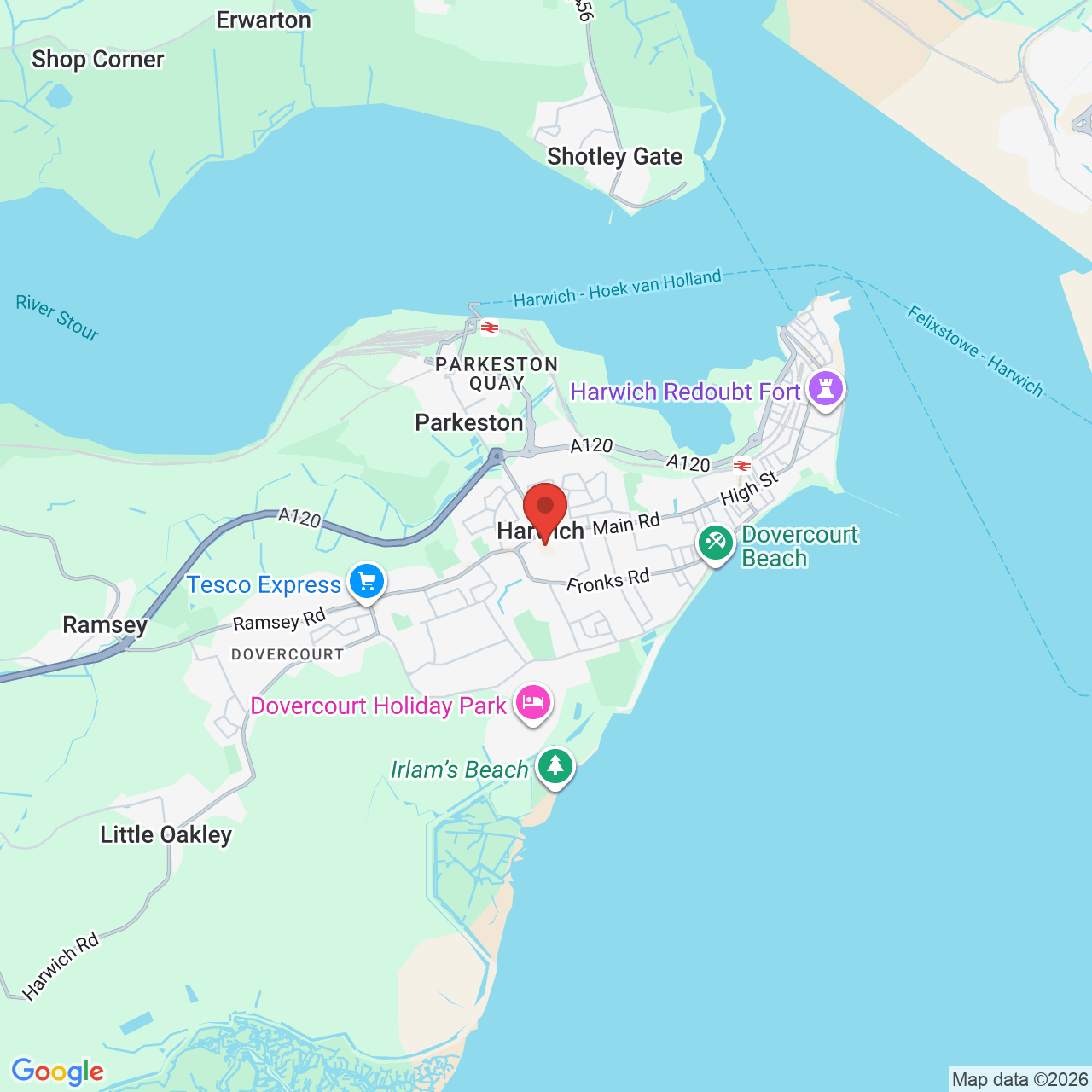 Map displaying job location