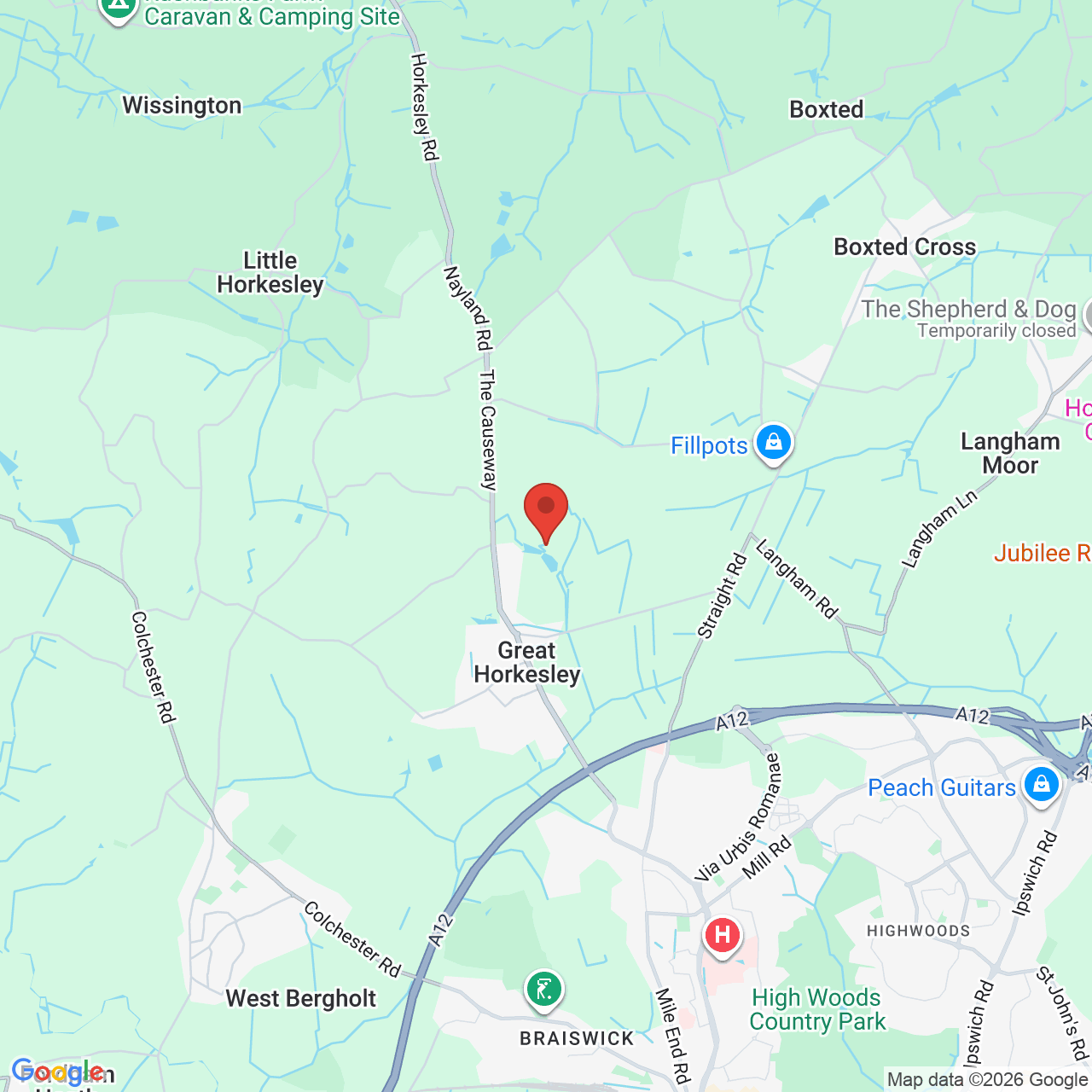 Map displaying job location
