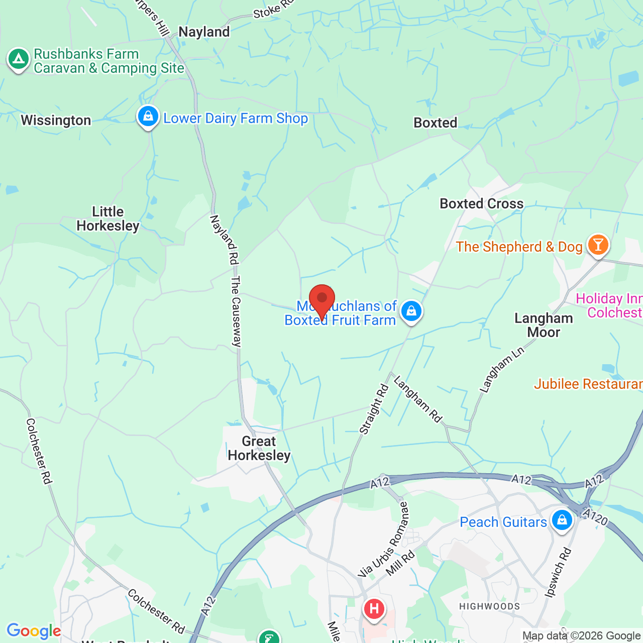 Map displaying job location