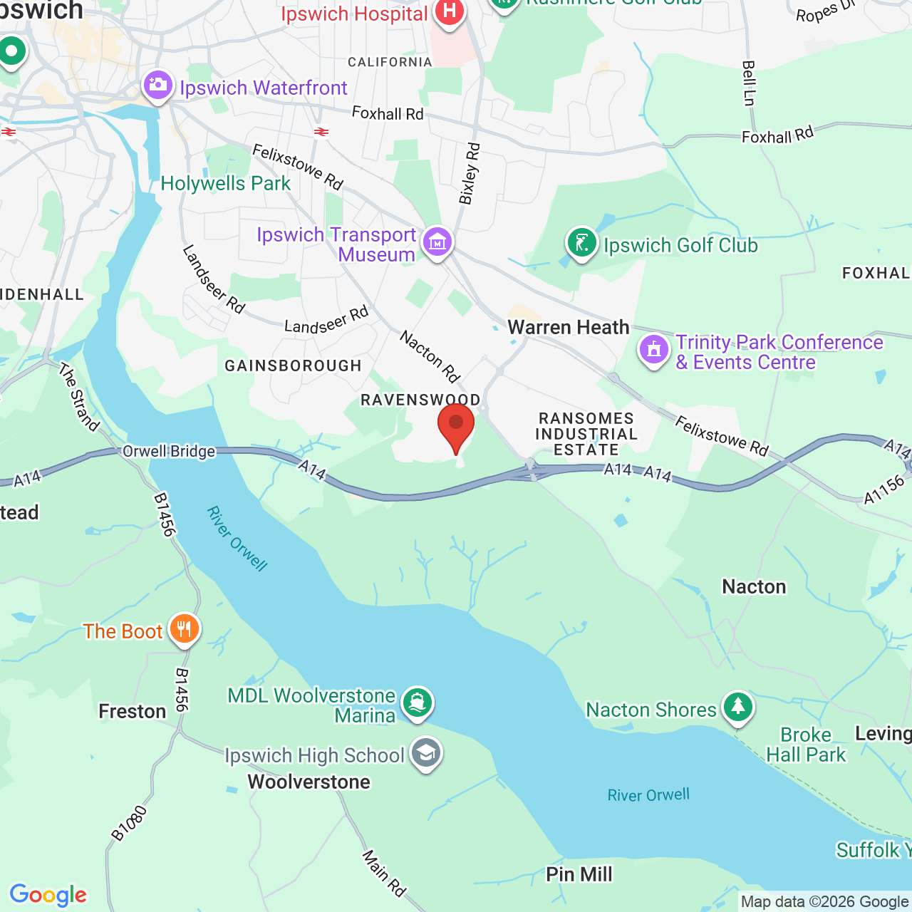 Map displaying job location