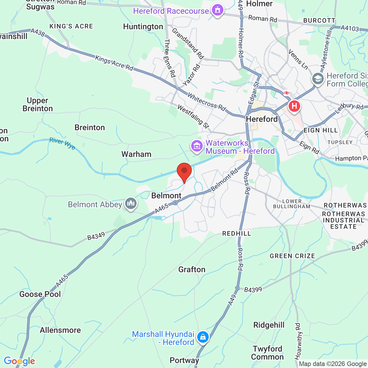 Map displaying job location