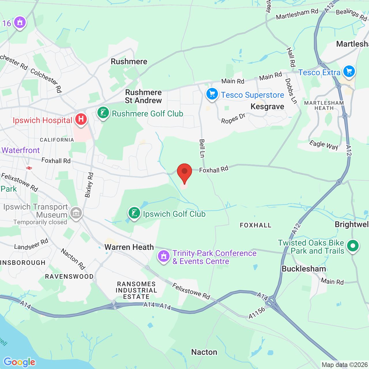 Map displaying job location