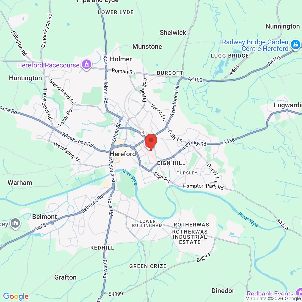 Map displaying job location