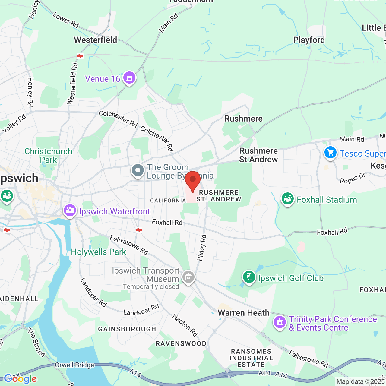 Map displaying job location