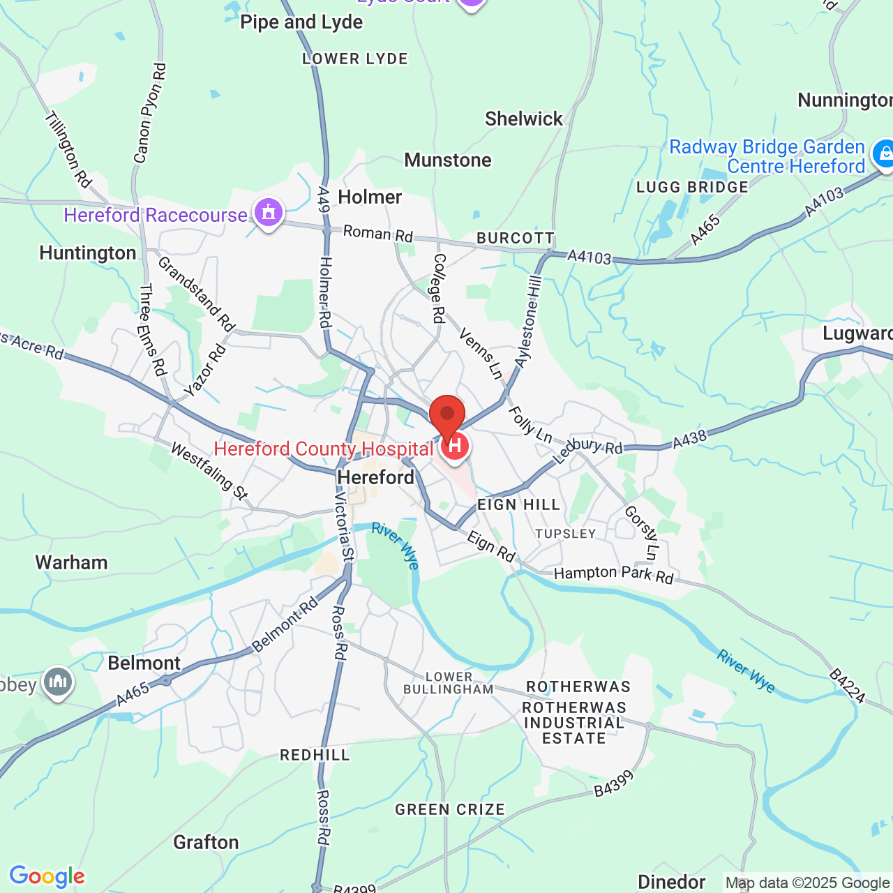 Map displaying job location