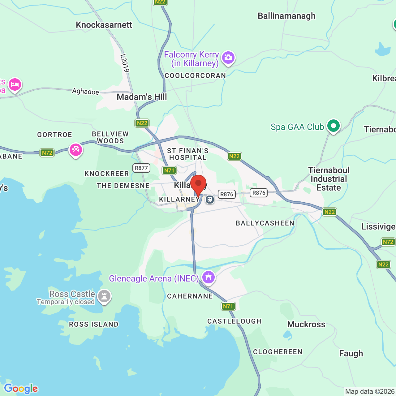 Map displaying job location