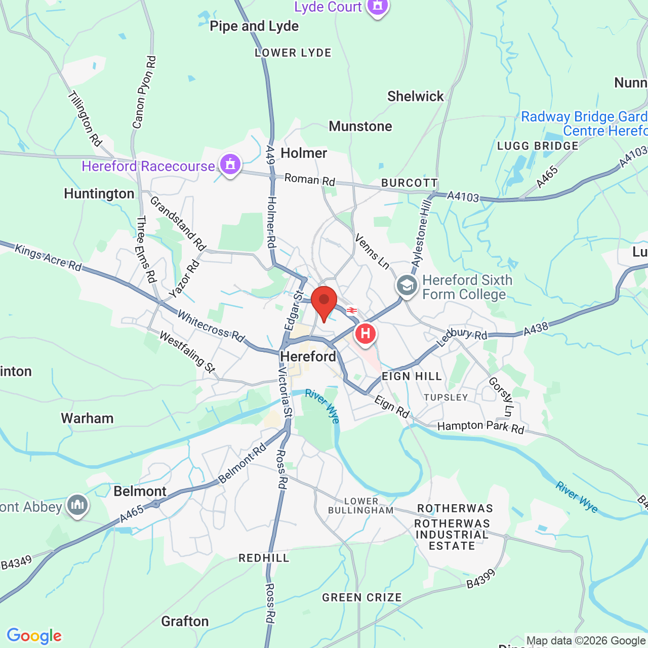 Map displaying job location