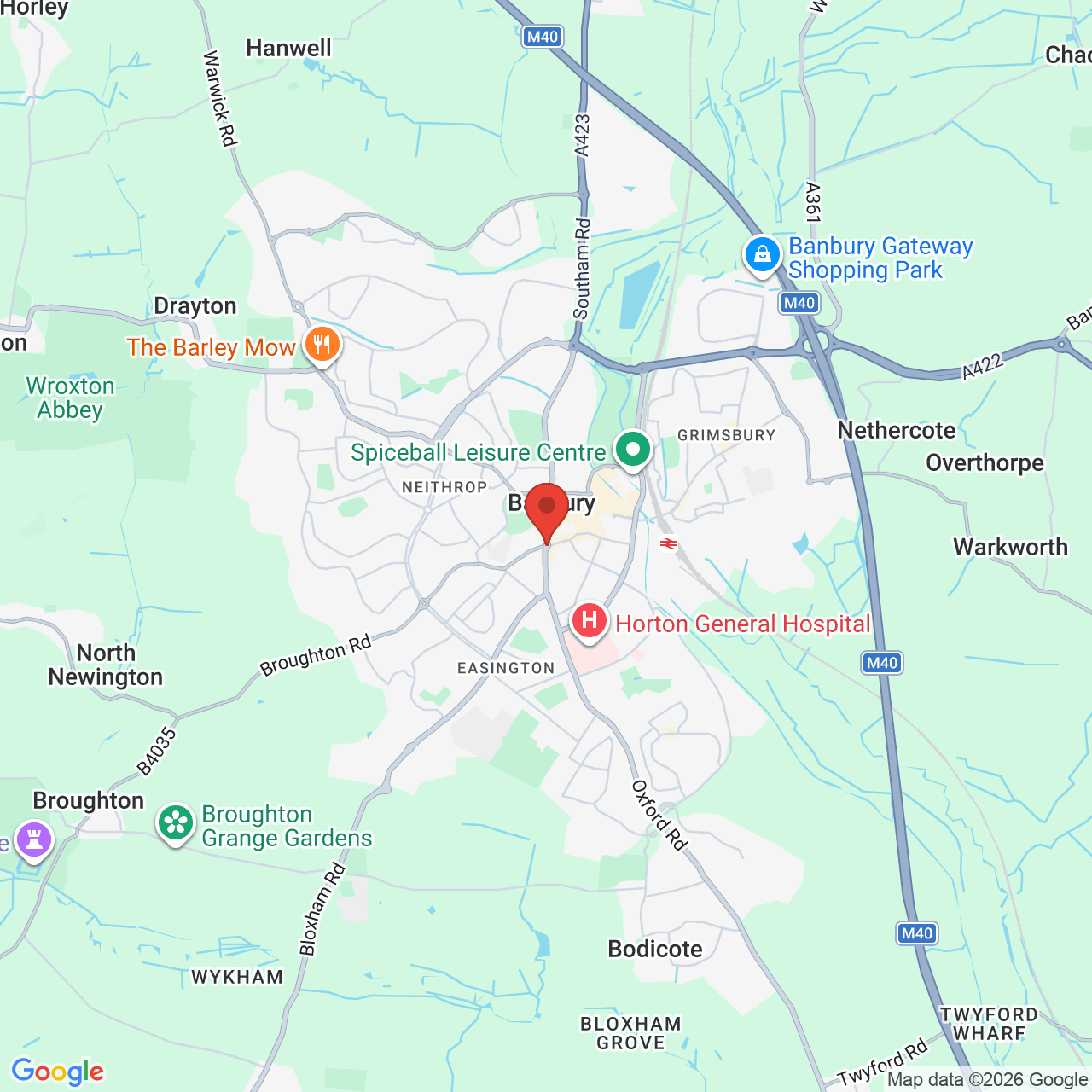 Map displaying job location