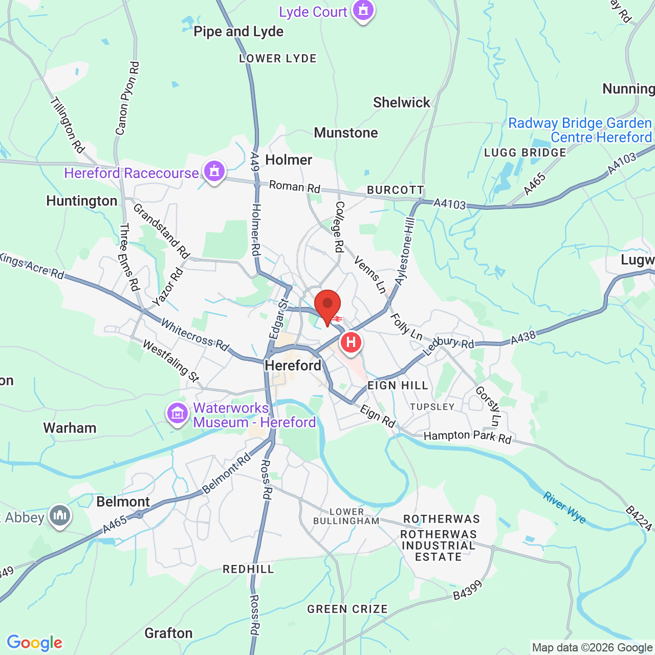 Map displaying job location