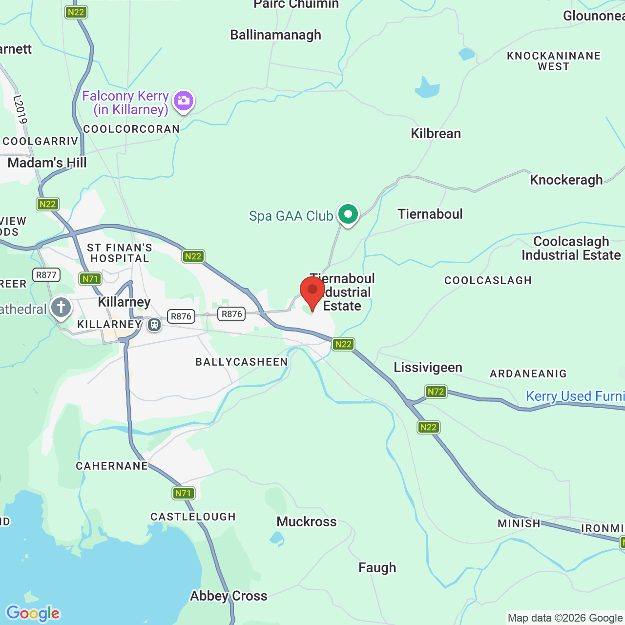 Map displaying job location