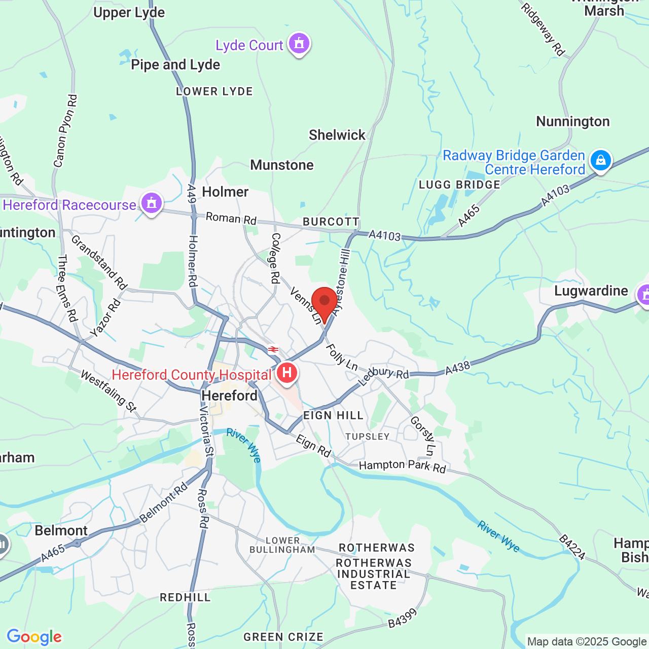 Map displaying job location