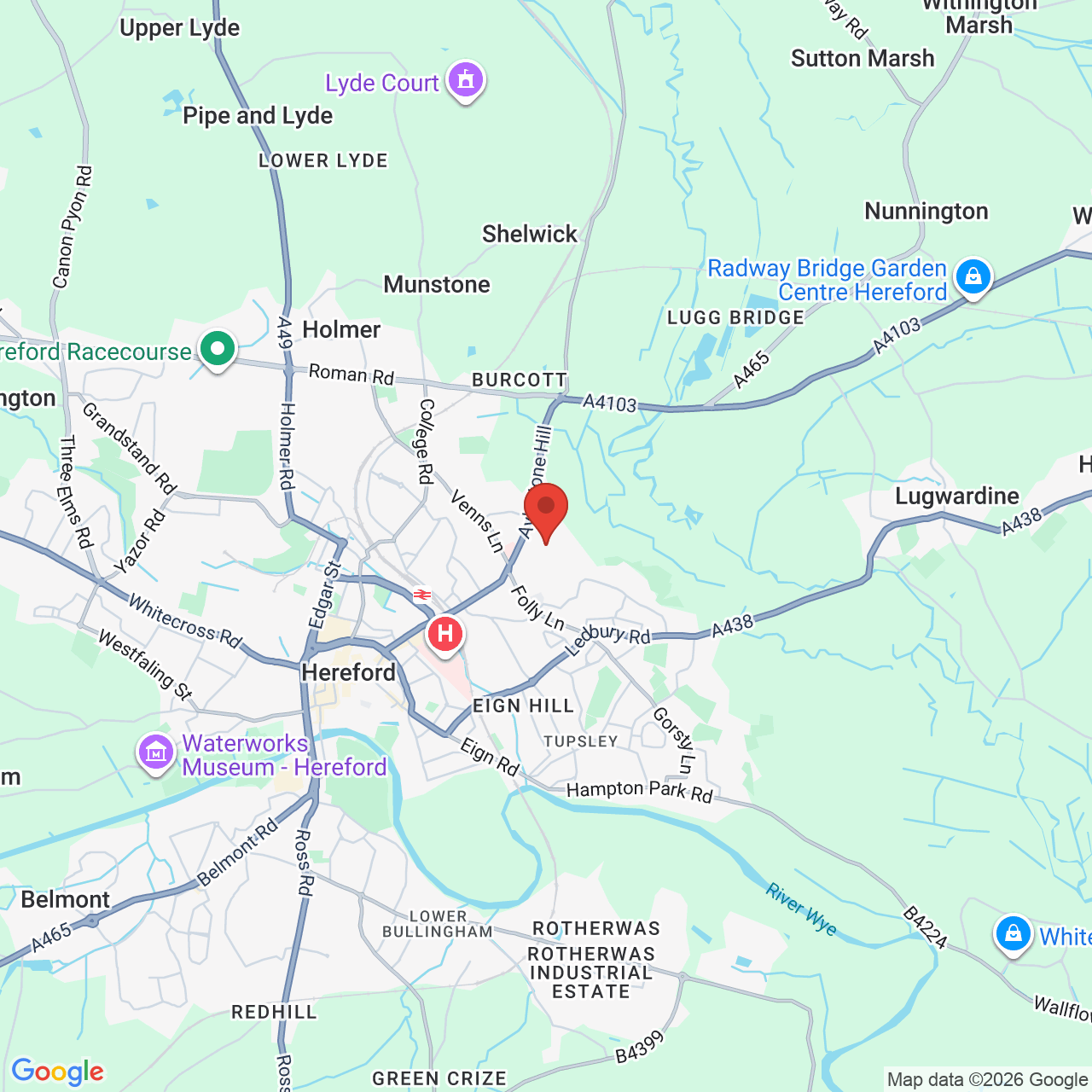 Map displaying job location