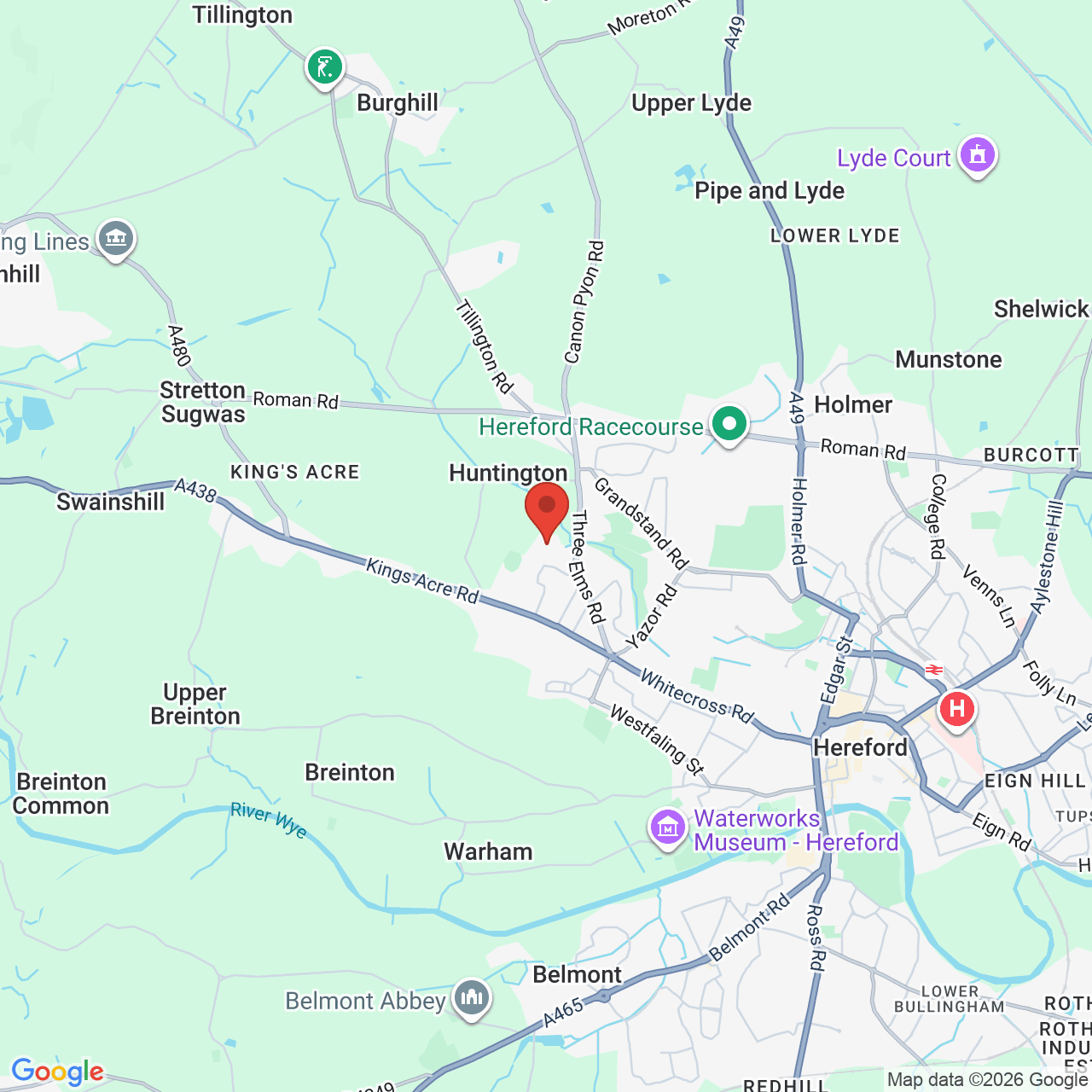 Map displaying job location