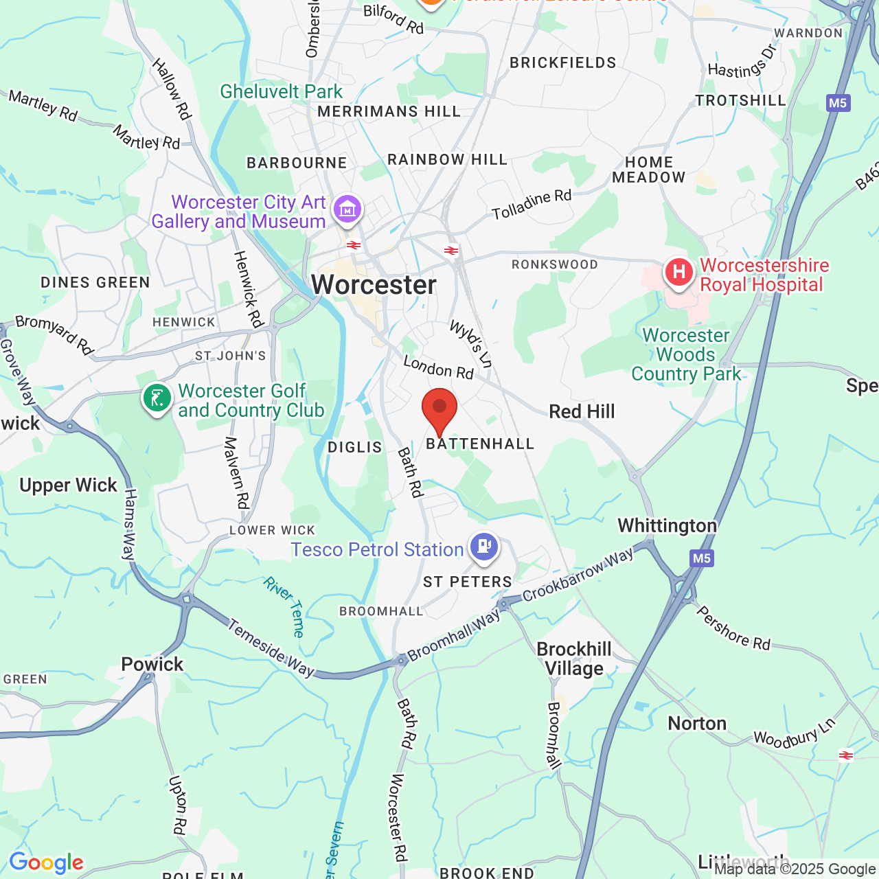 Map displaying job location