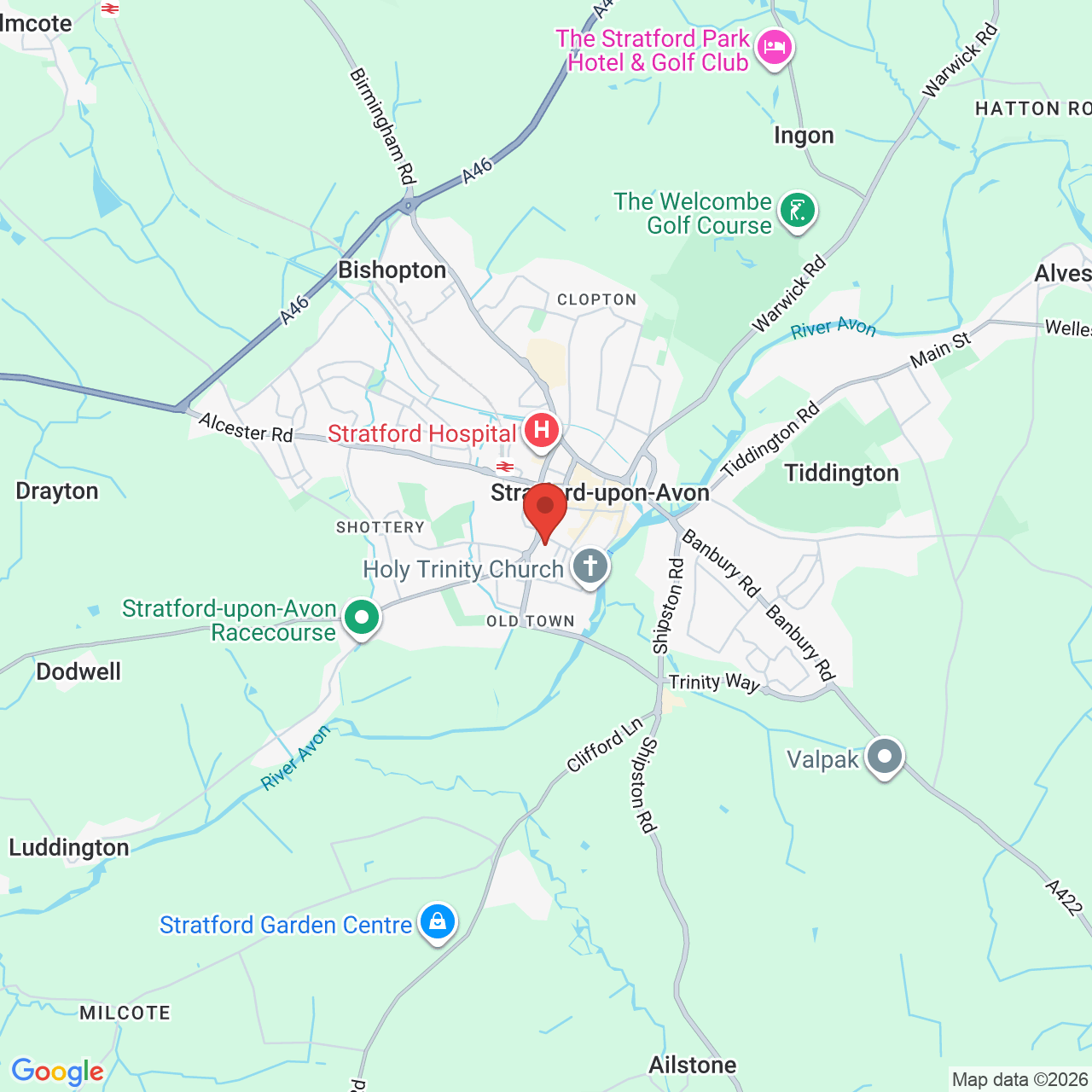 Map displaying job location