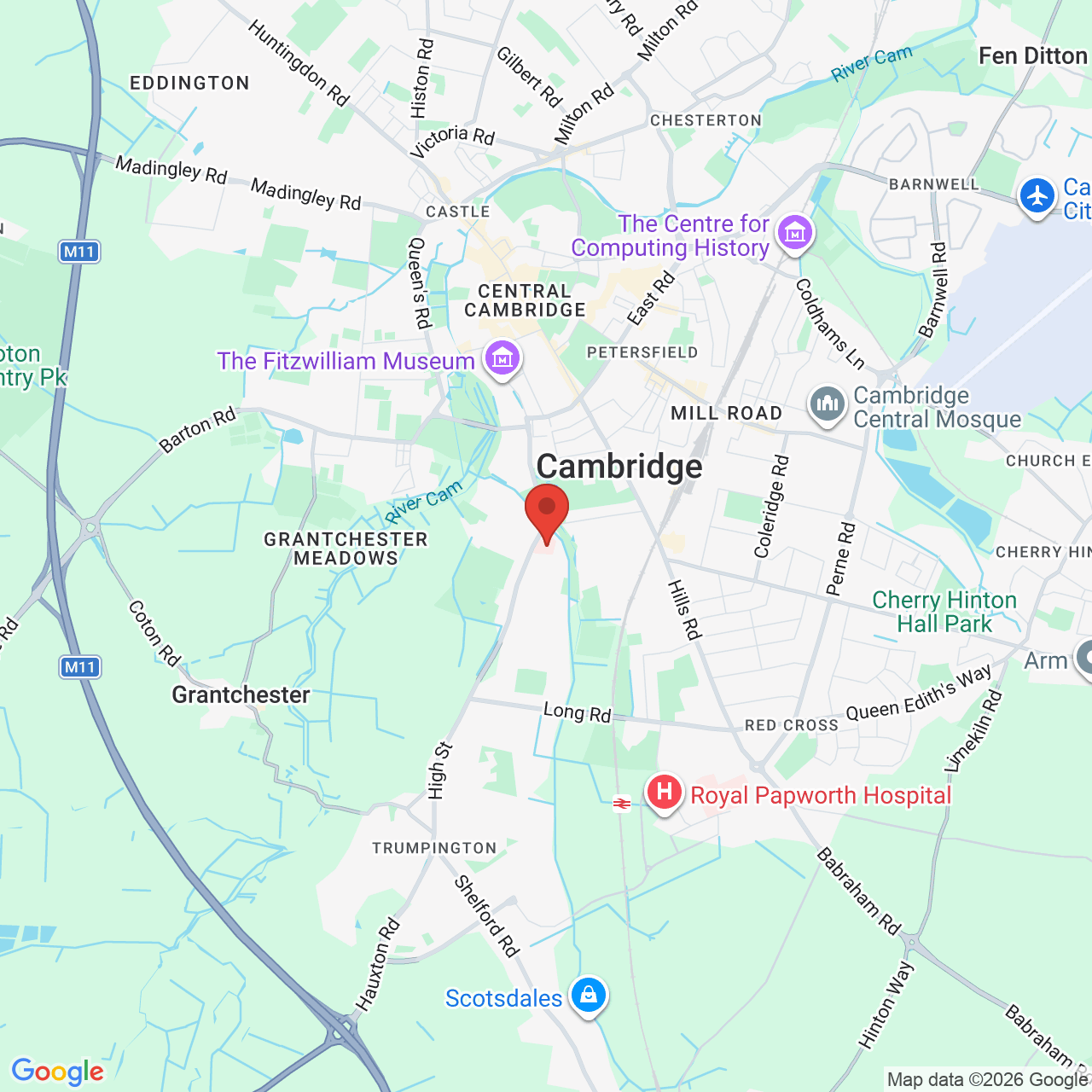 Map displaying job location