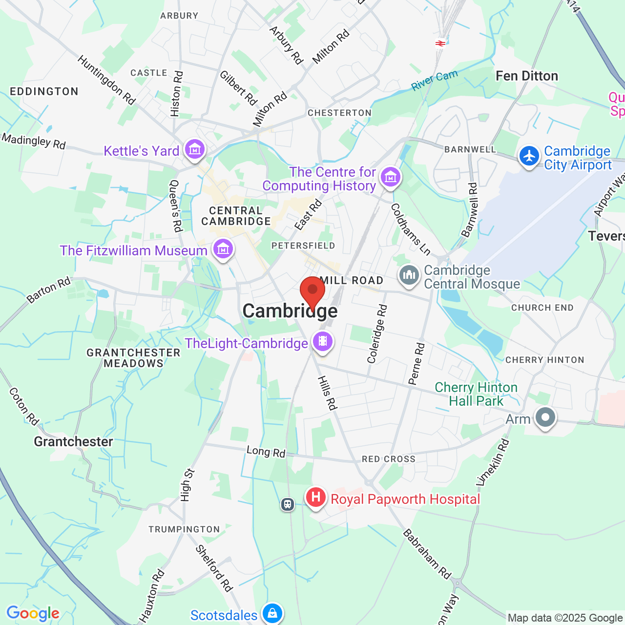 Map displaying job location