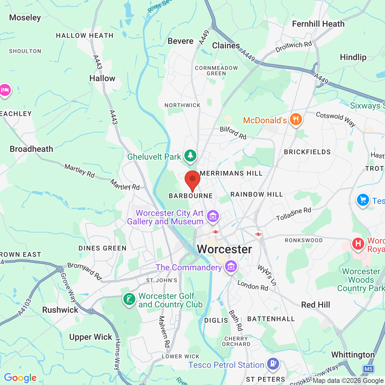 Map displaying job location