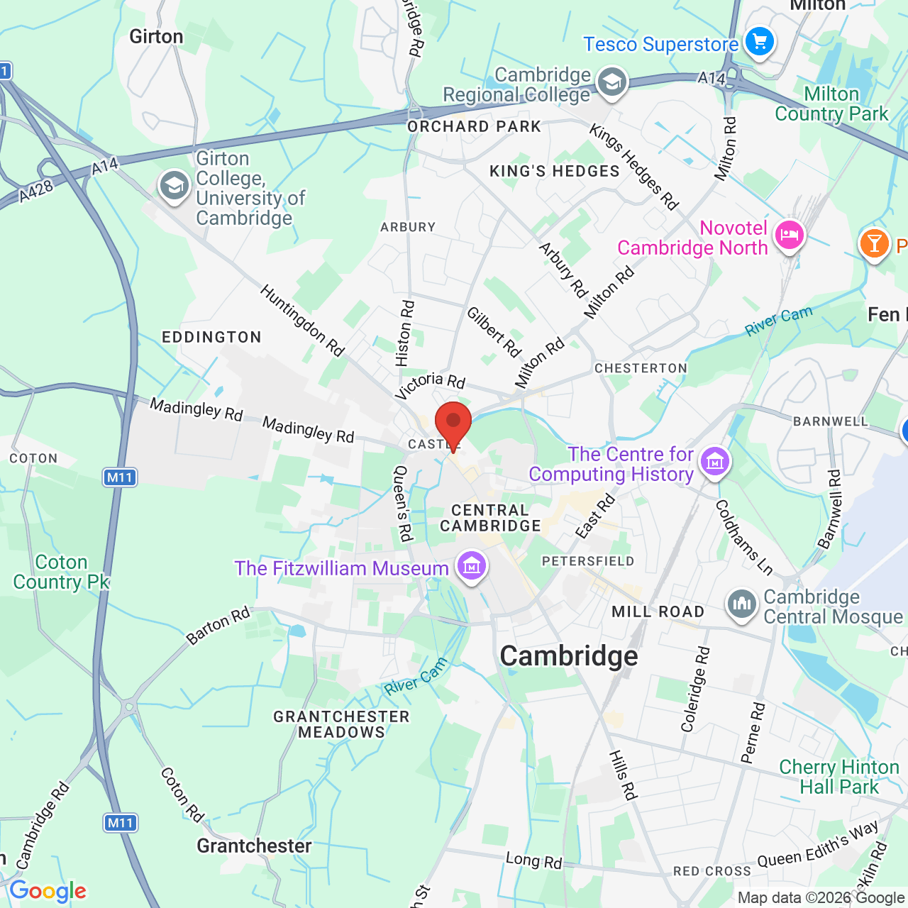 Map displaying job location