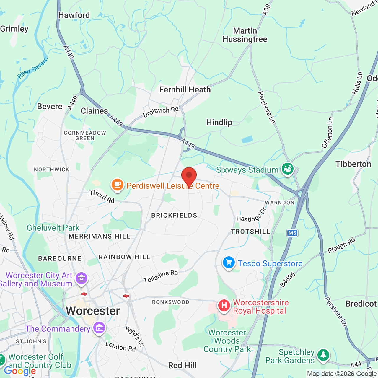 Map displaying job location