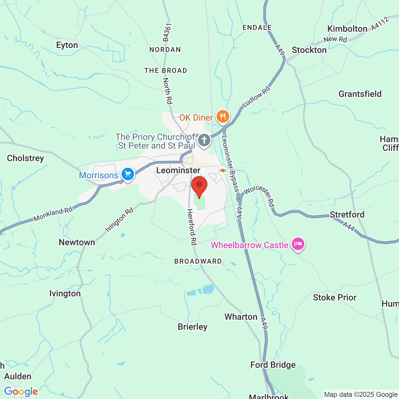 Map displaying job location