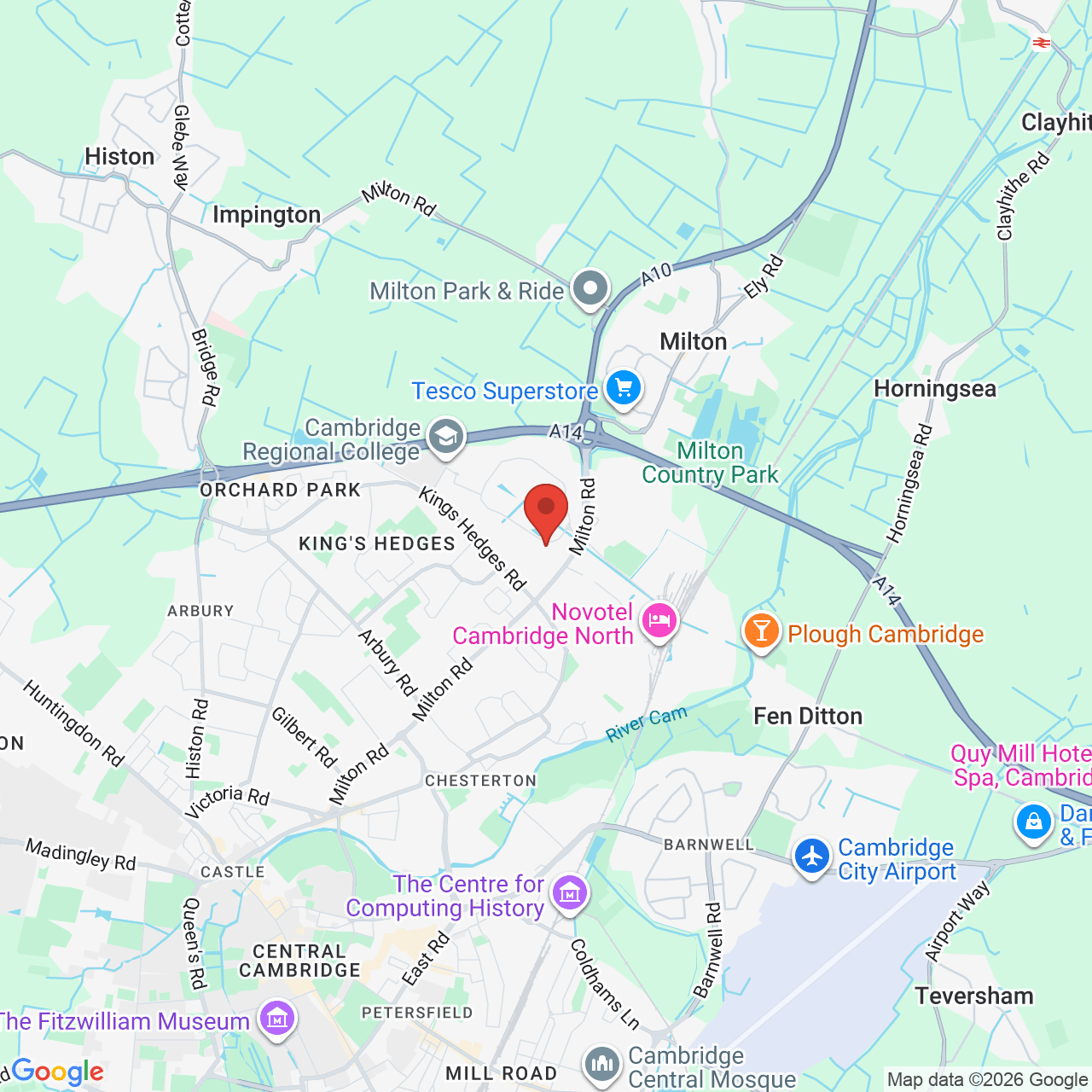 Map displaying job location