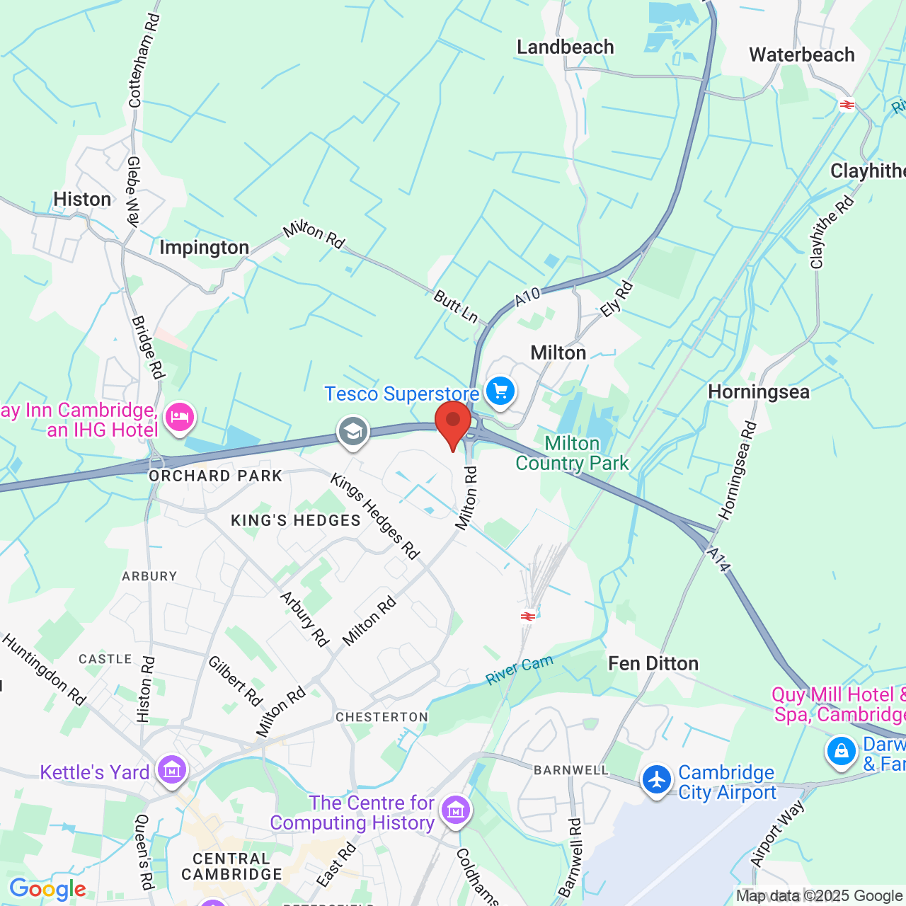 Map displaying job location