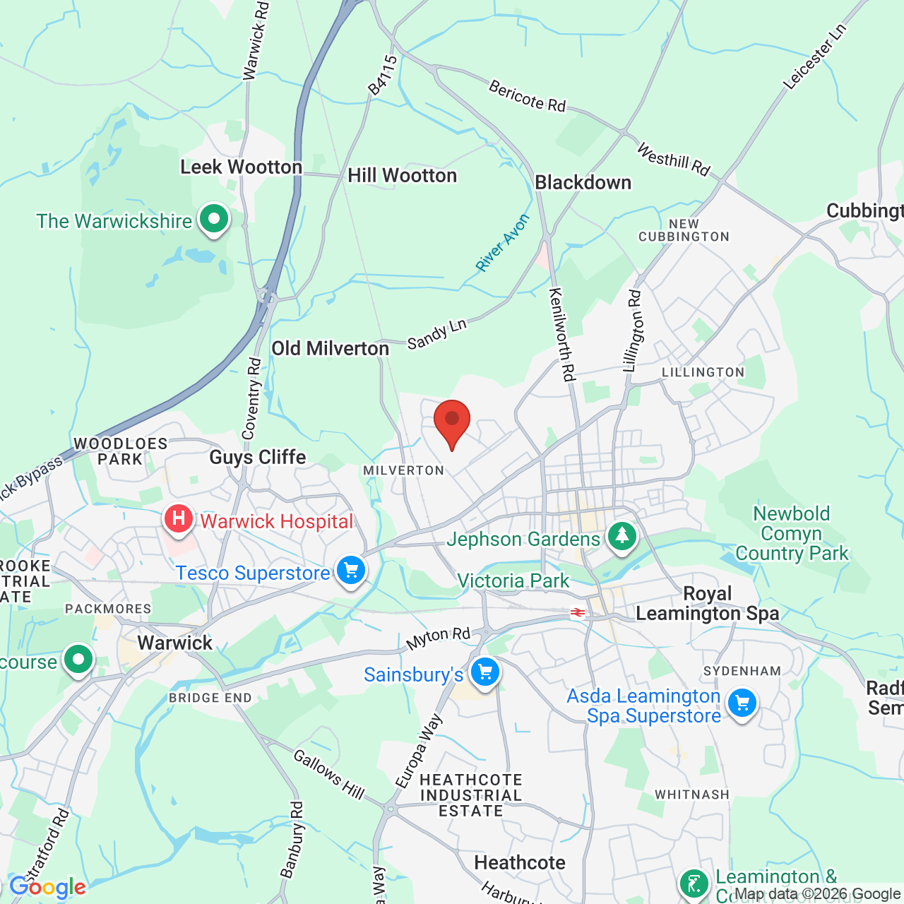 Map displaying job location