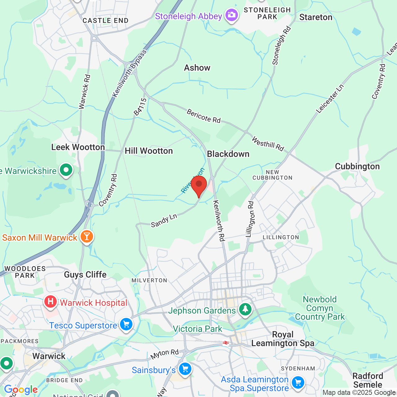 Map displaying job location