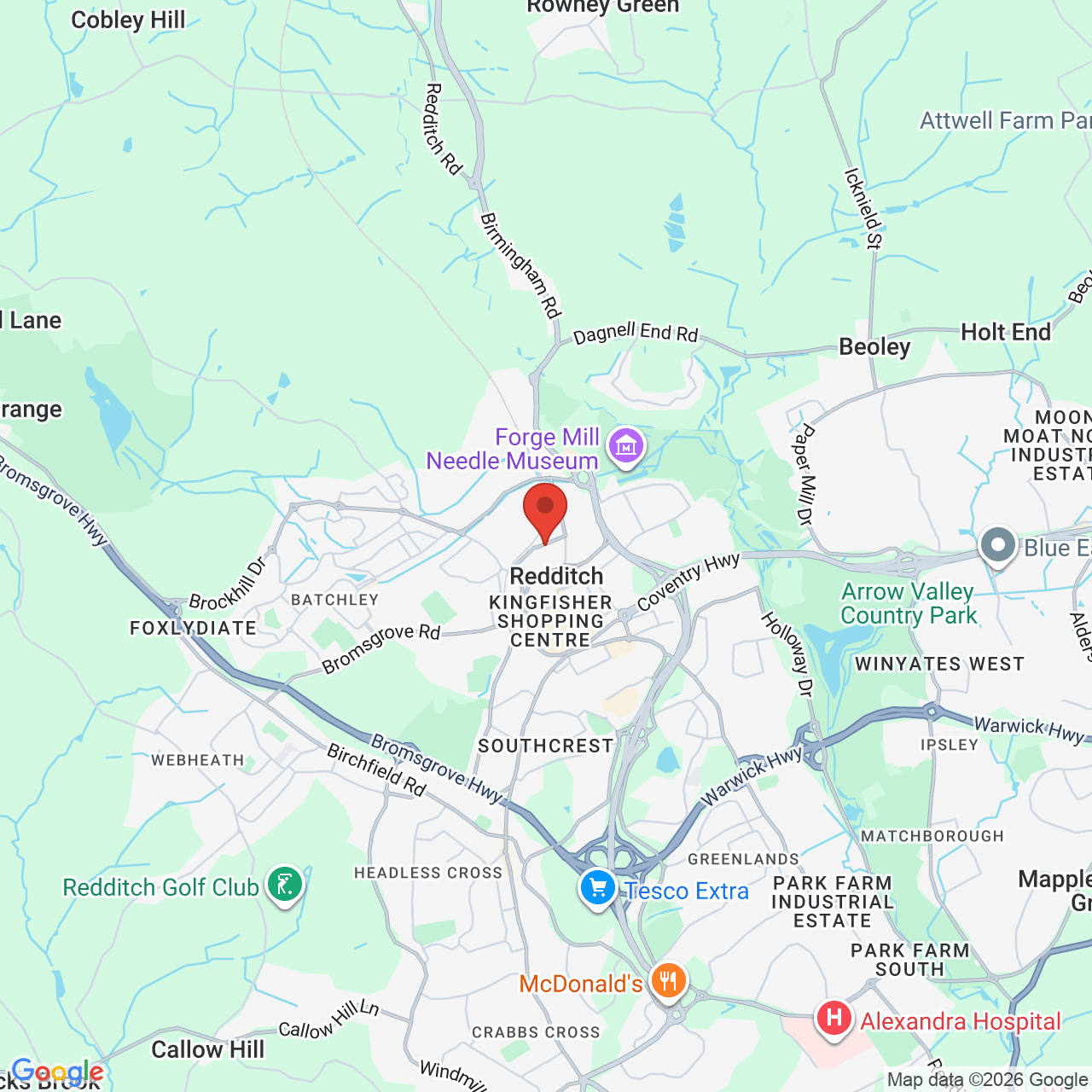 Map displaying job location