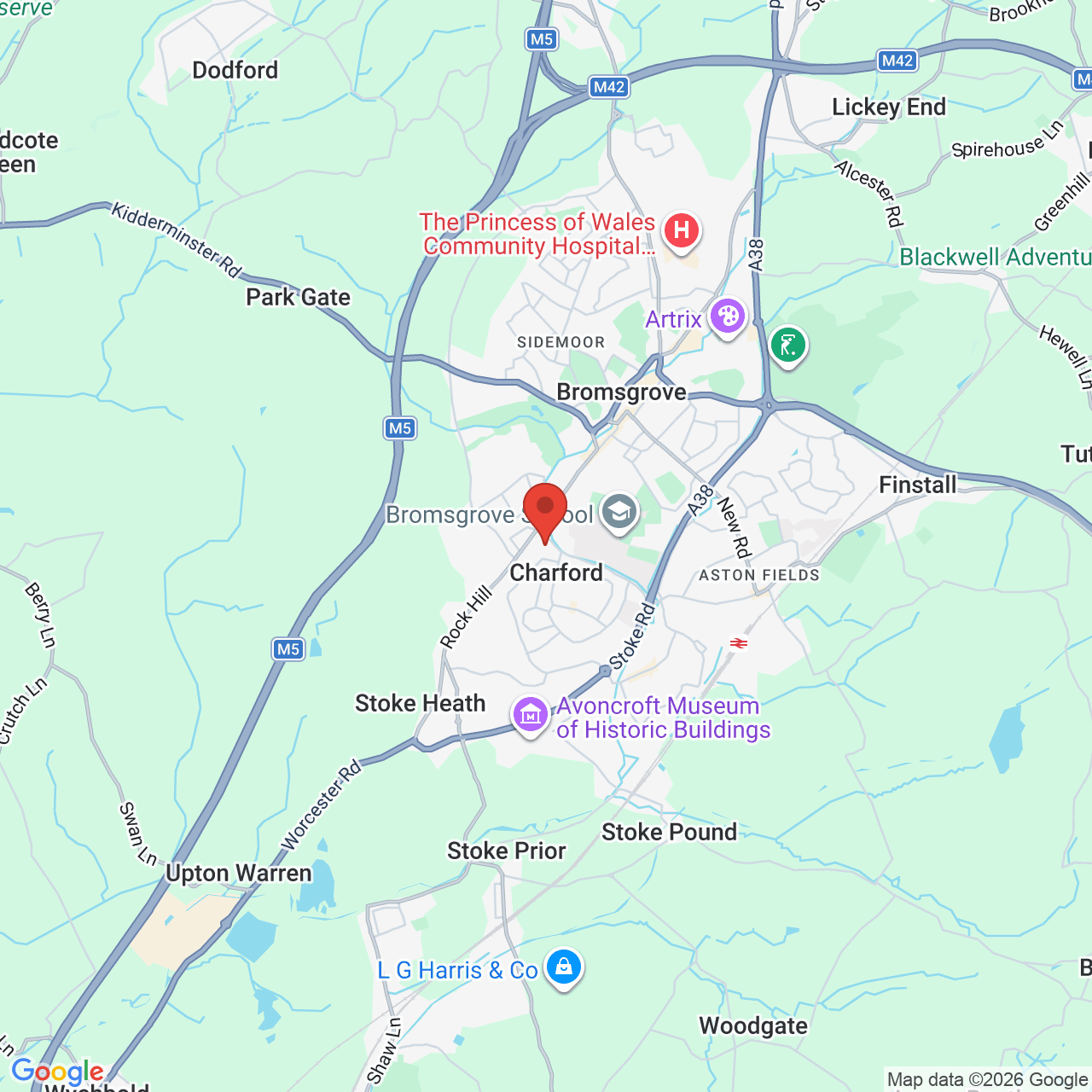 Map displaying job location