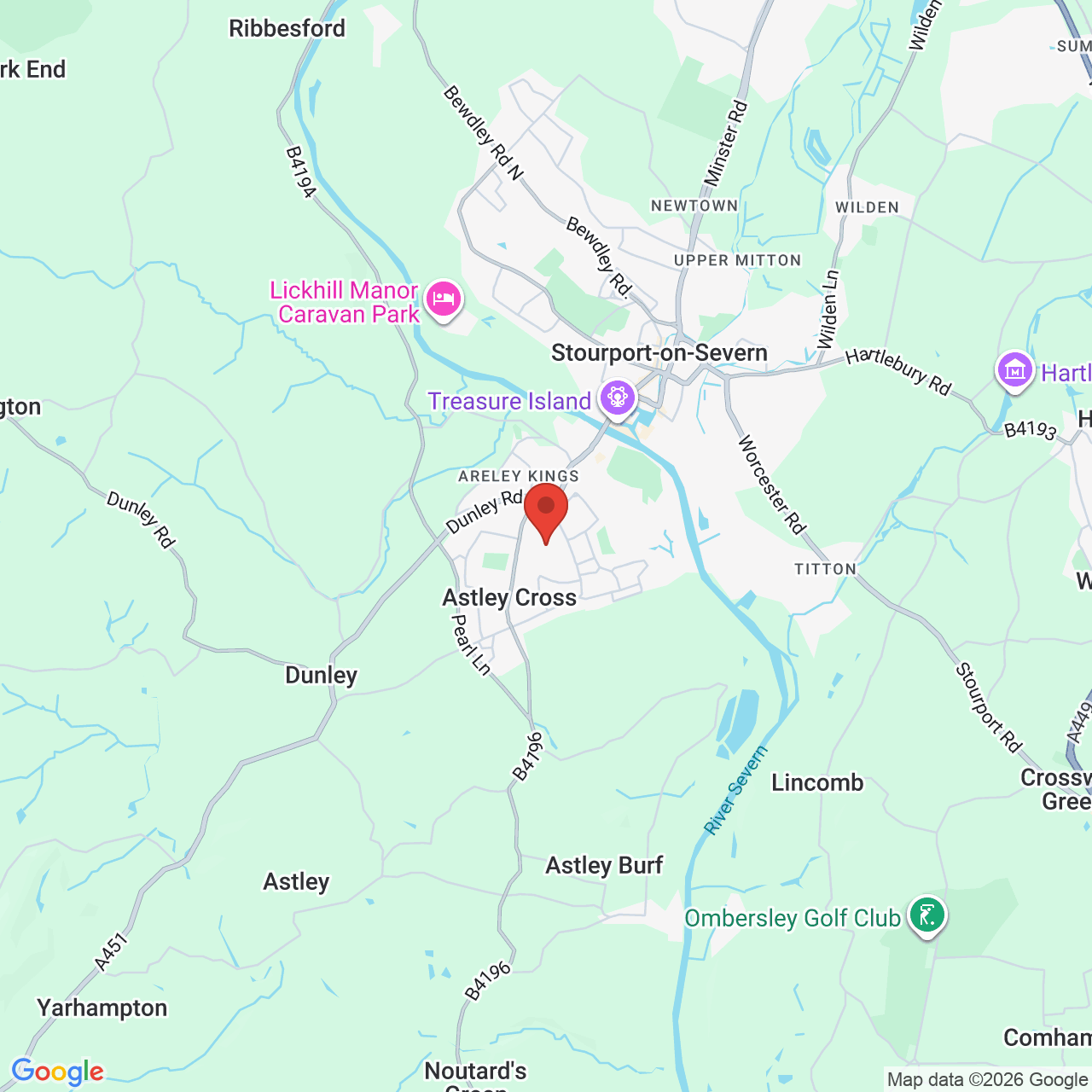 Map displaying job location