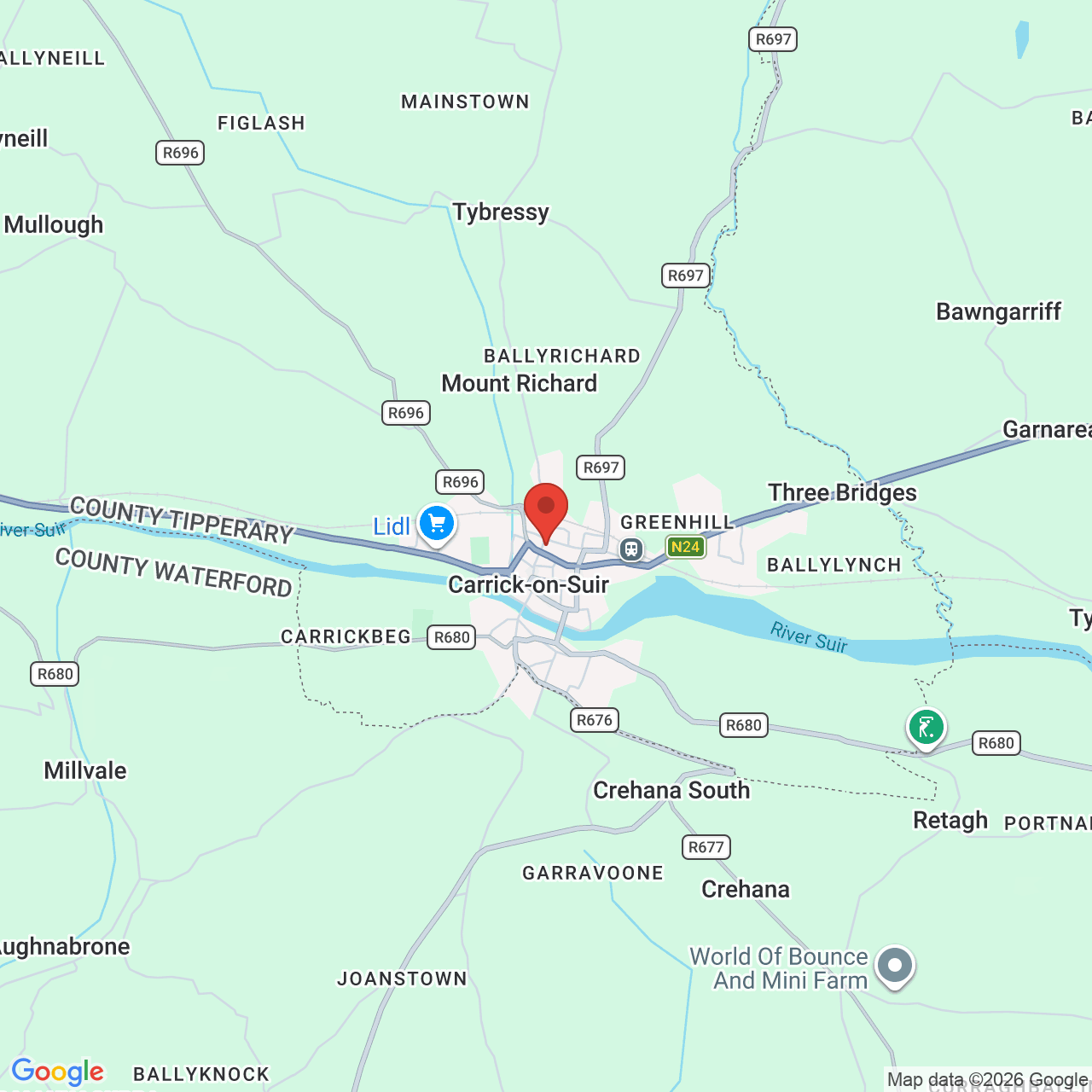 Map displaying job location