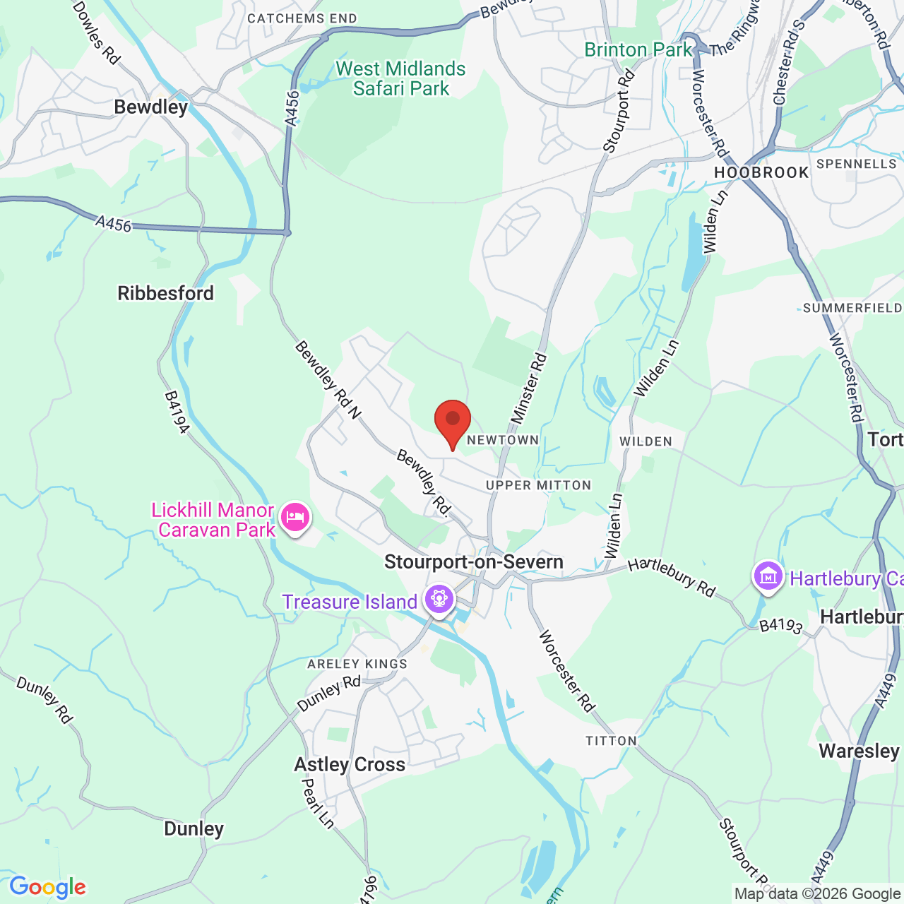 Map displaying job location