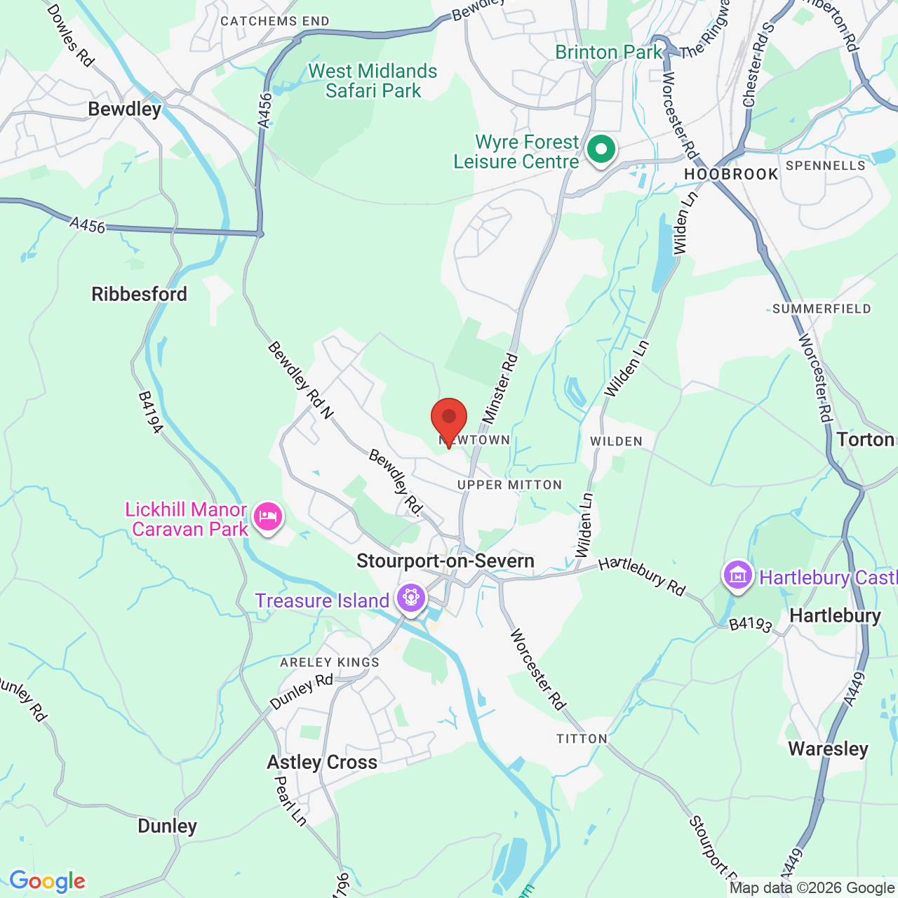 Map displaying job location