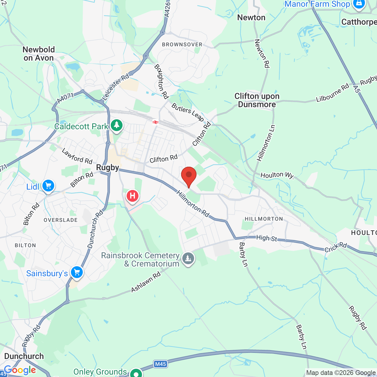 Map displaying job location