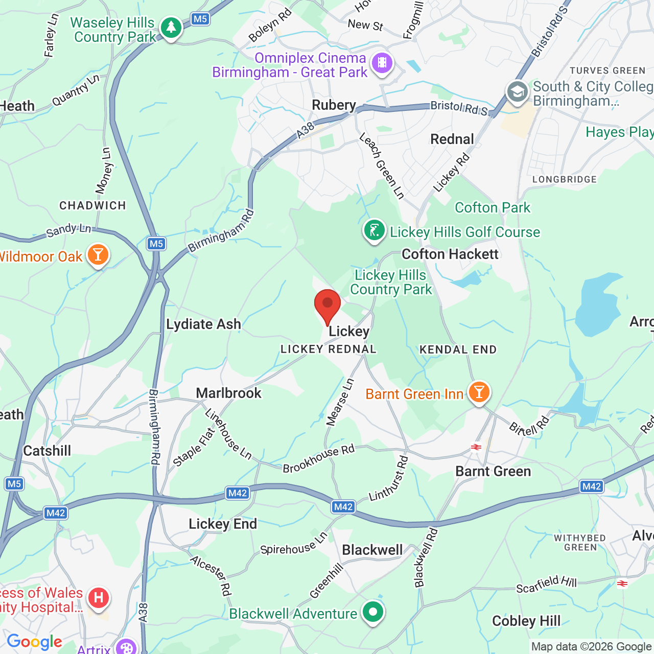 Map displaying job location