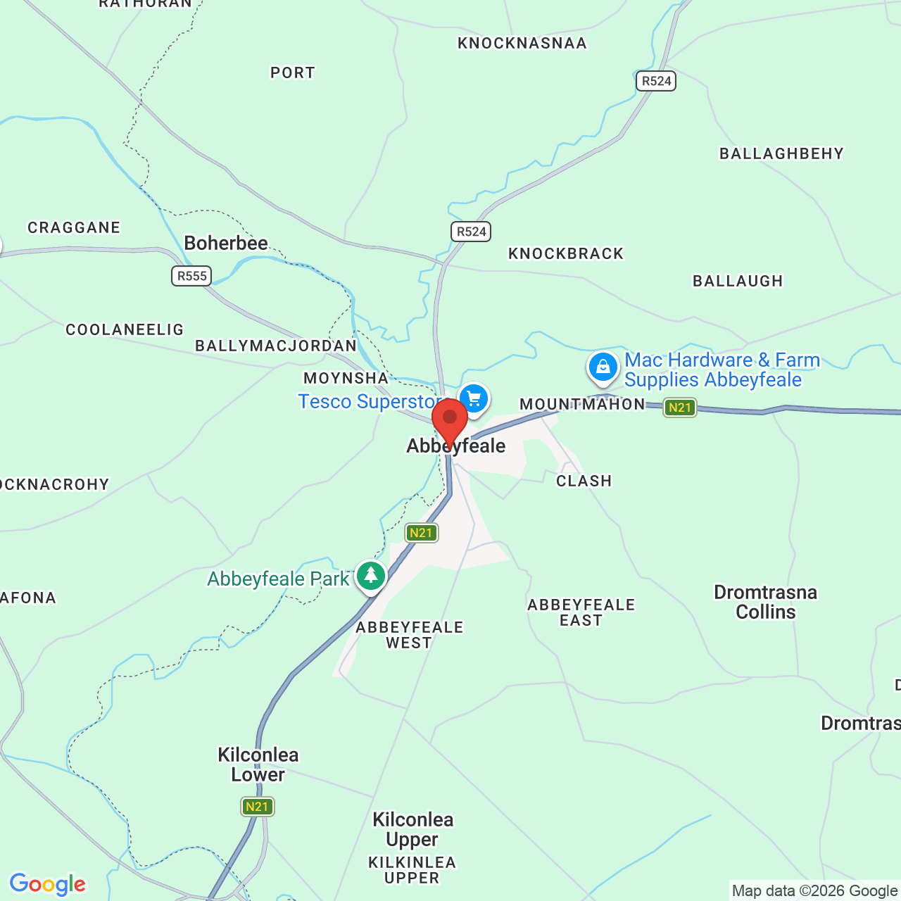 Map displaying job location