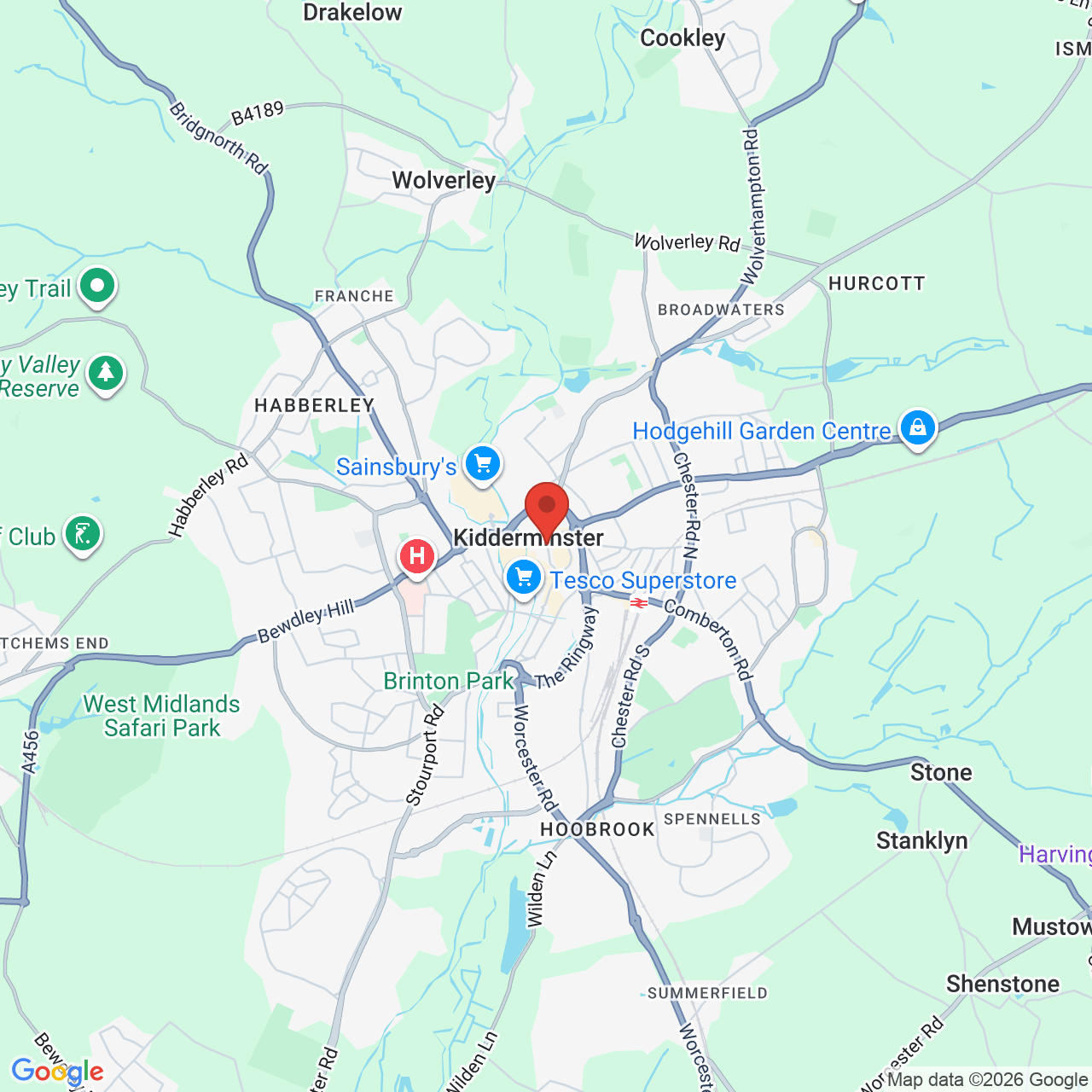 Map displaying job location