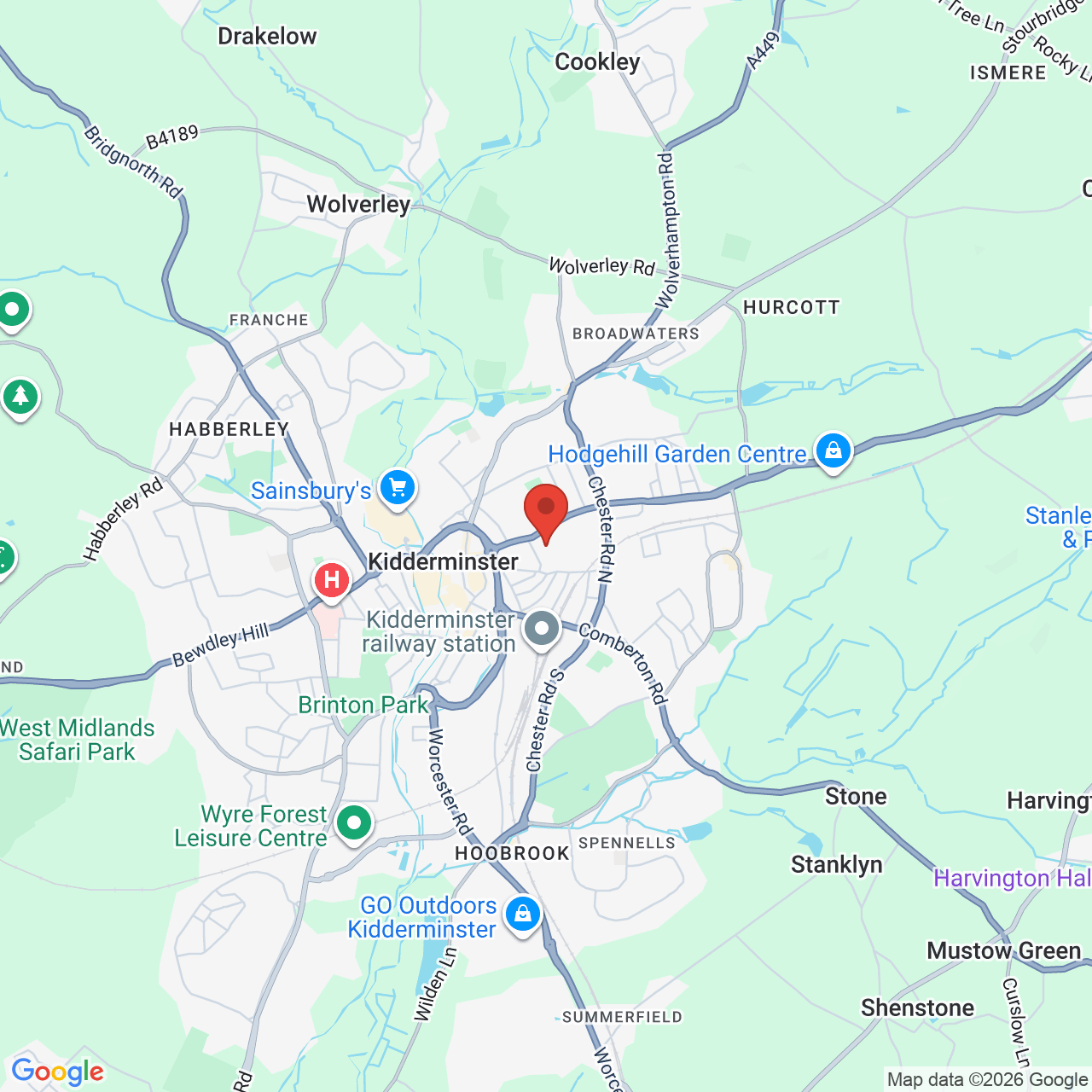Map displaying job location