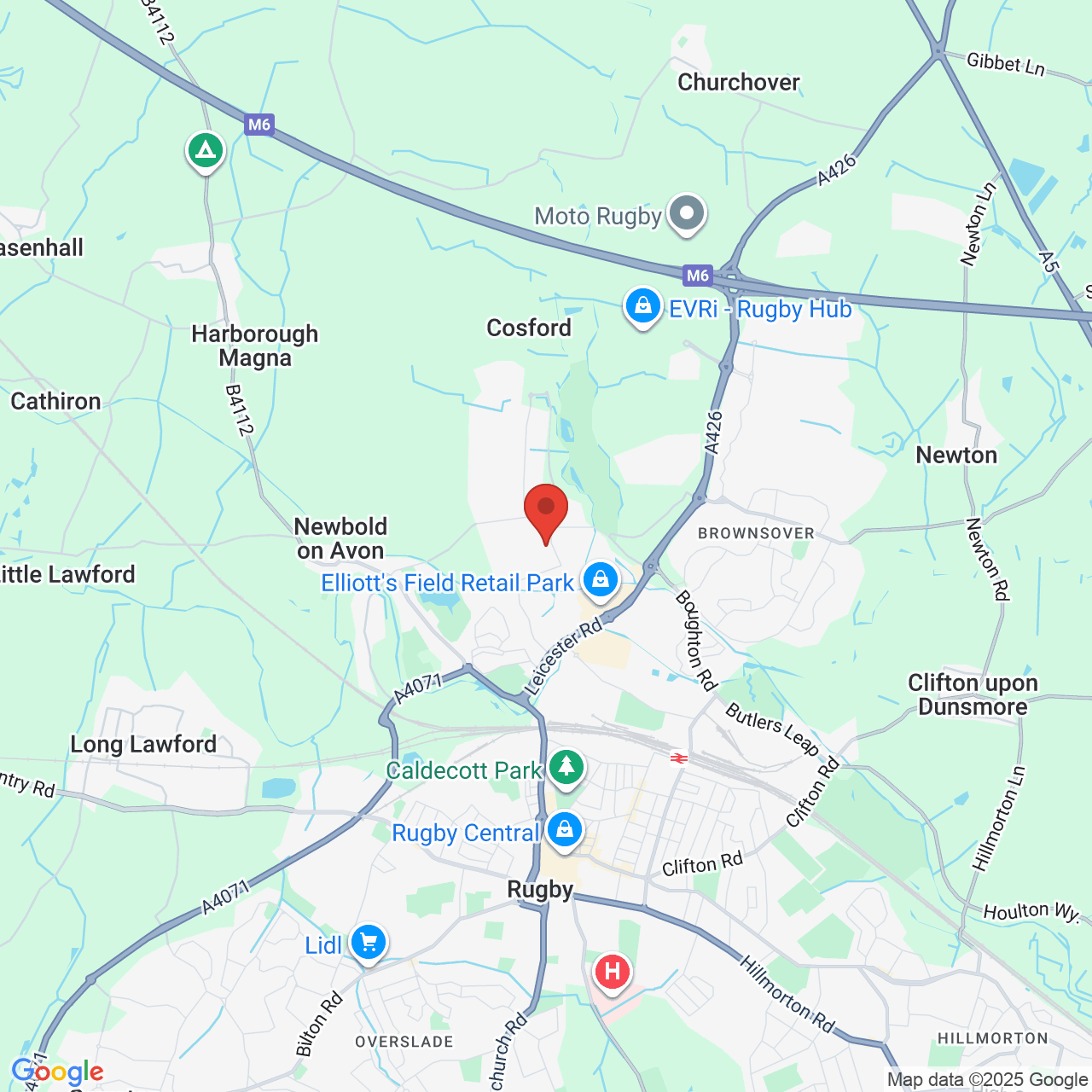 Map displaying job location