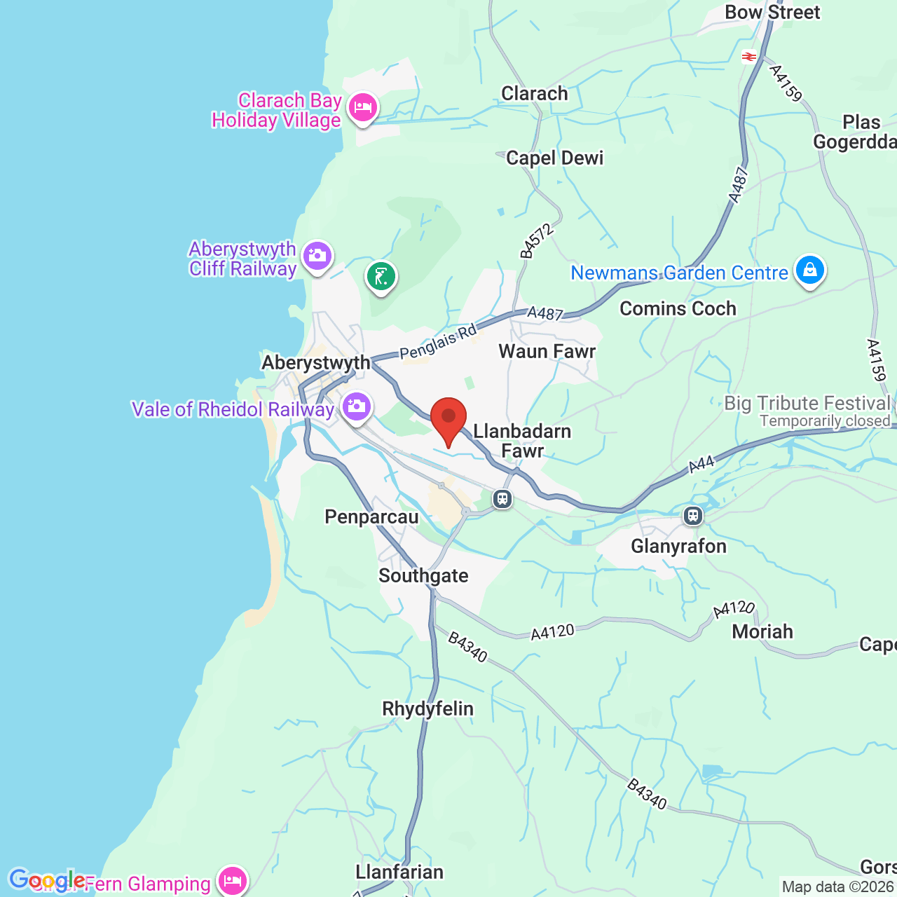 Map displaying job location