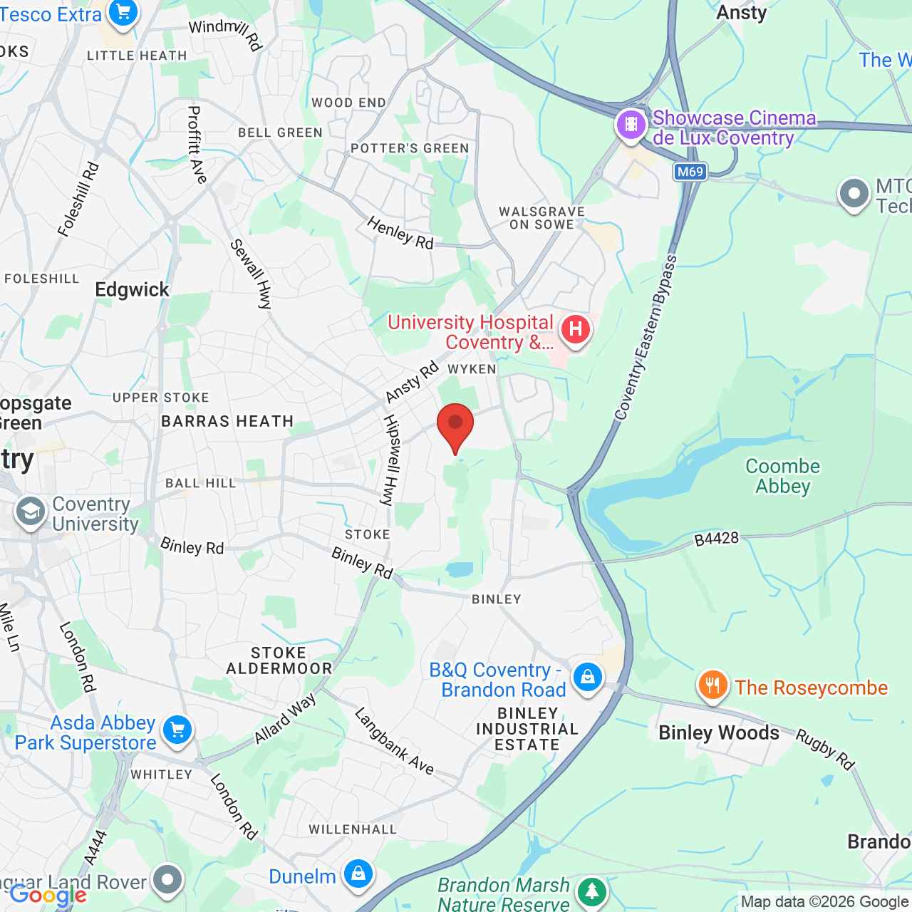 Map displaying job location