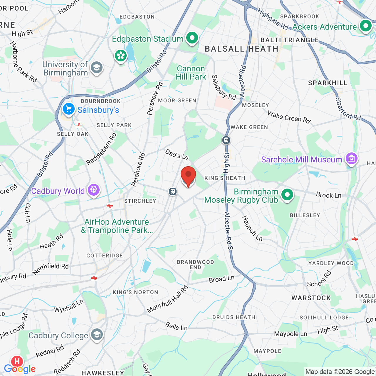 Map displaying job location