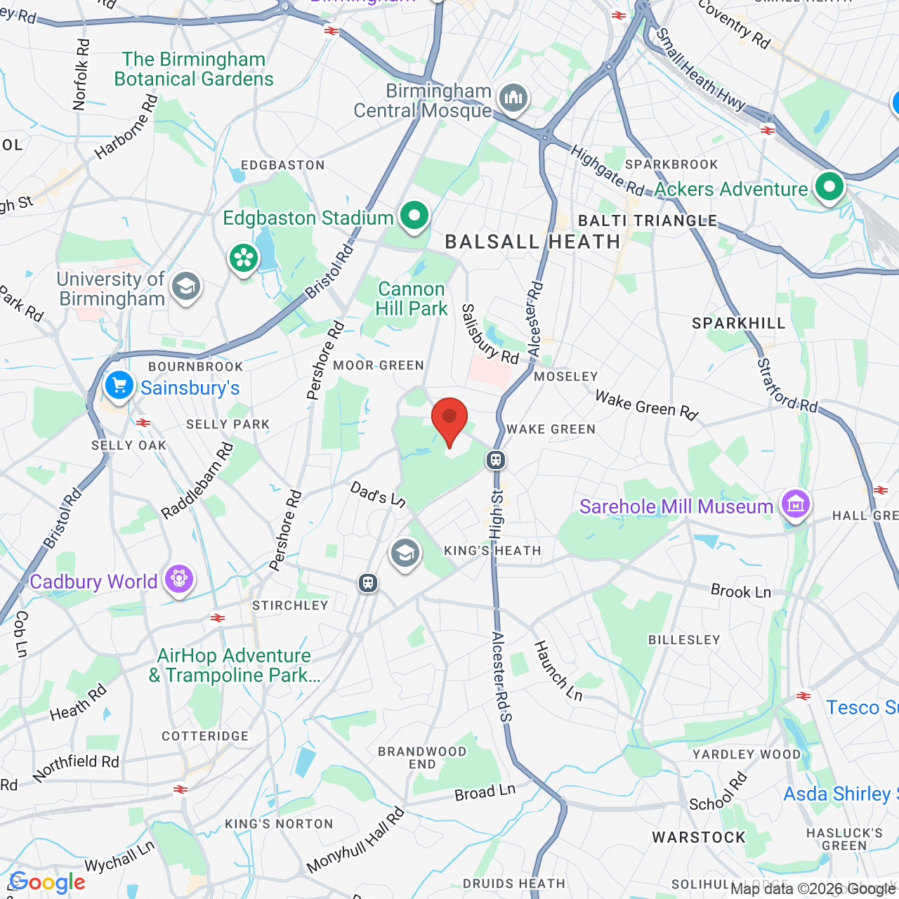 Map displaying job location